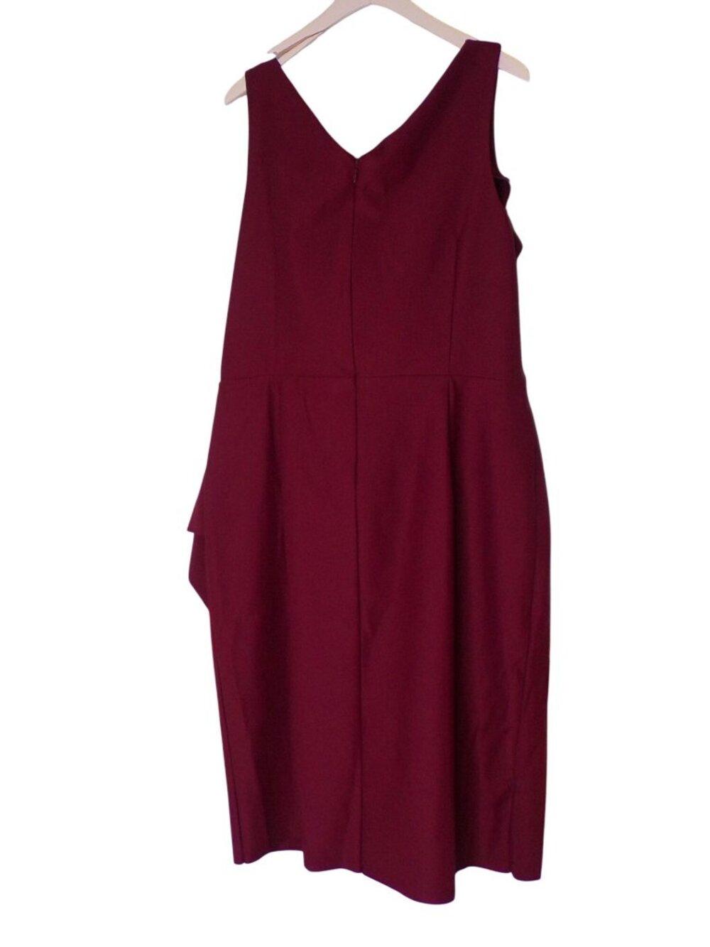 🆕ALEX EVENINGS Side Ruched Compression Cocktail Dress Wine Burgundy 18 - Picture 8 of 10
